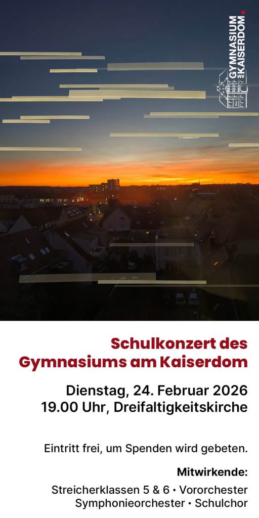 Plakat zum Schulkonzert im Februar 2026